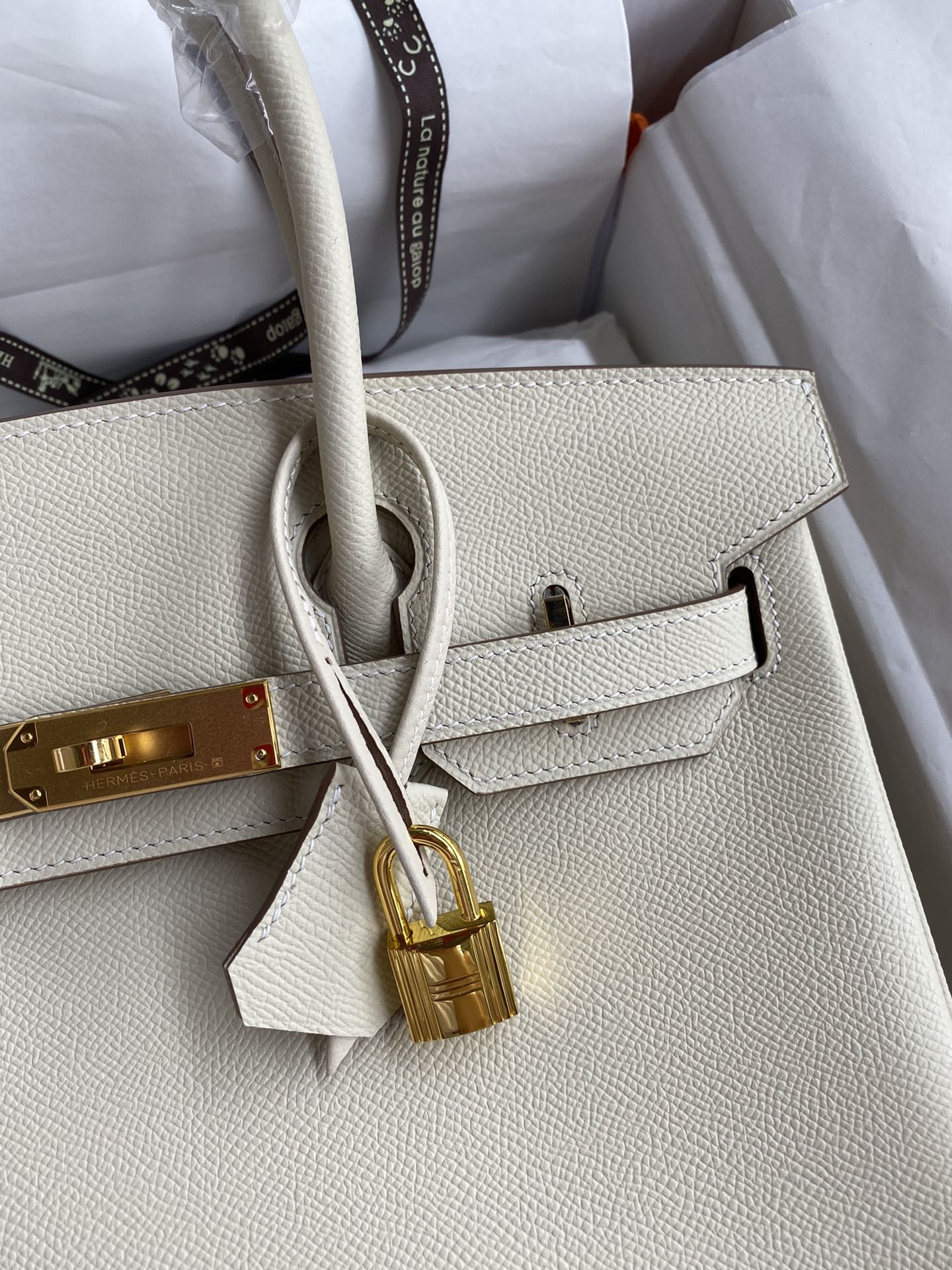 Hermes Birkin 35CM Epsom Leather Handbag Cream White